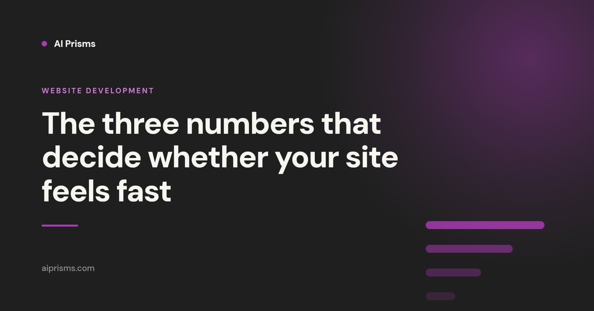 The three numbers that decide whether your site feels fast
